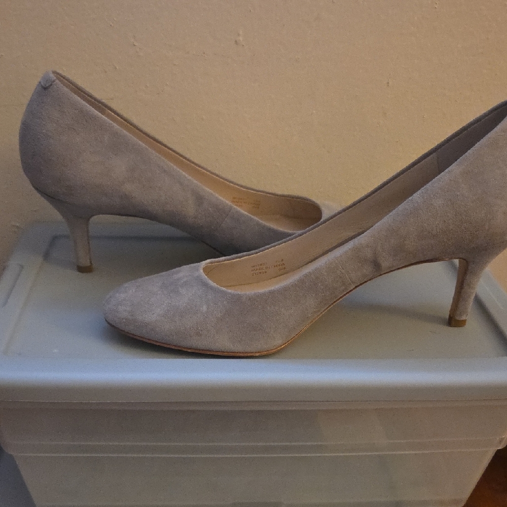 Cole Haan Light Gray Suede Heels